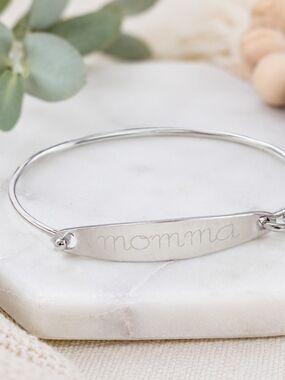 Momma Engraved Bangle Bracelet